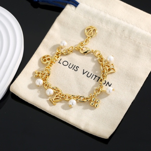 Louis Vuitton Jewelry - Louis Vuitton Gold Bracelet with Pearl Accents